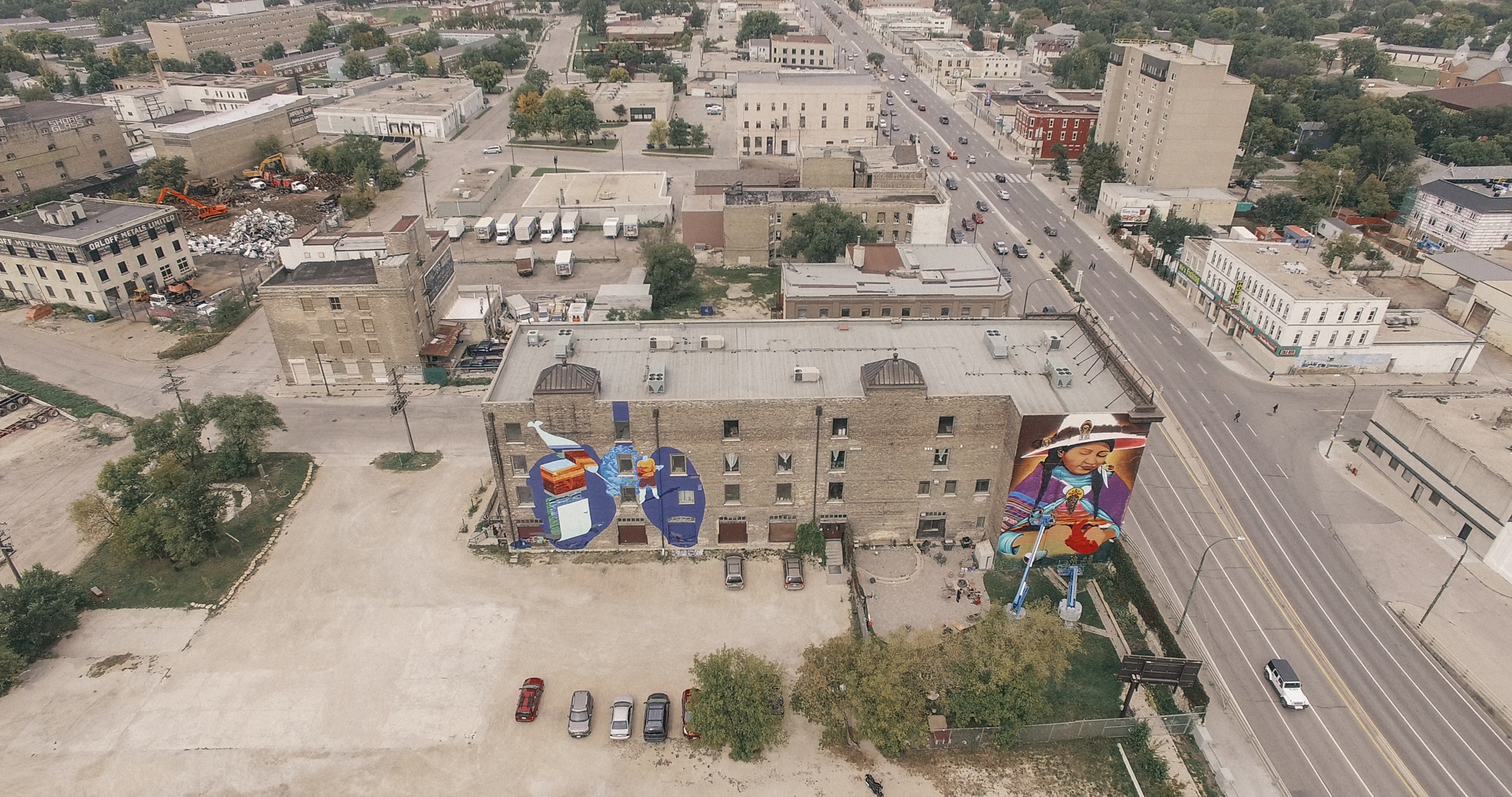 Aerial view showing Aqualung by PA Systems and Mending by Clandestinos. Photo by Johanthan Ventura.