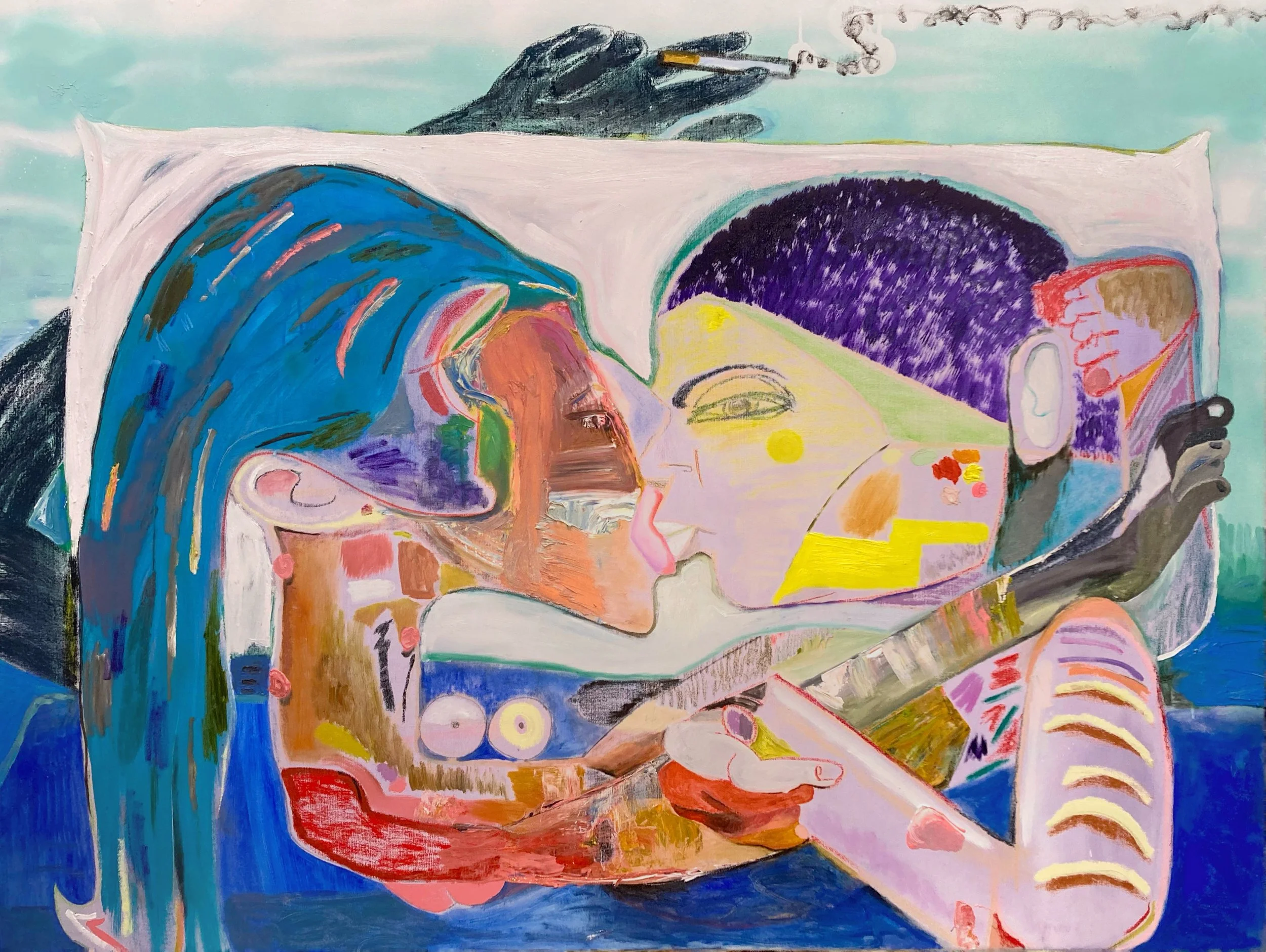 We Were Vampires_oil,spray paint,charcoal,pastel on canvas_36x48in_2022.JPG