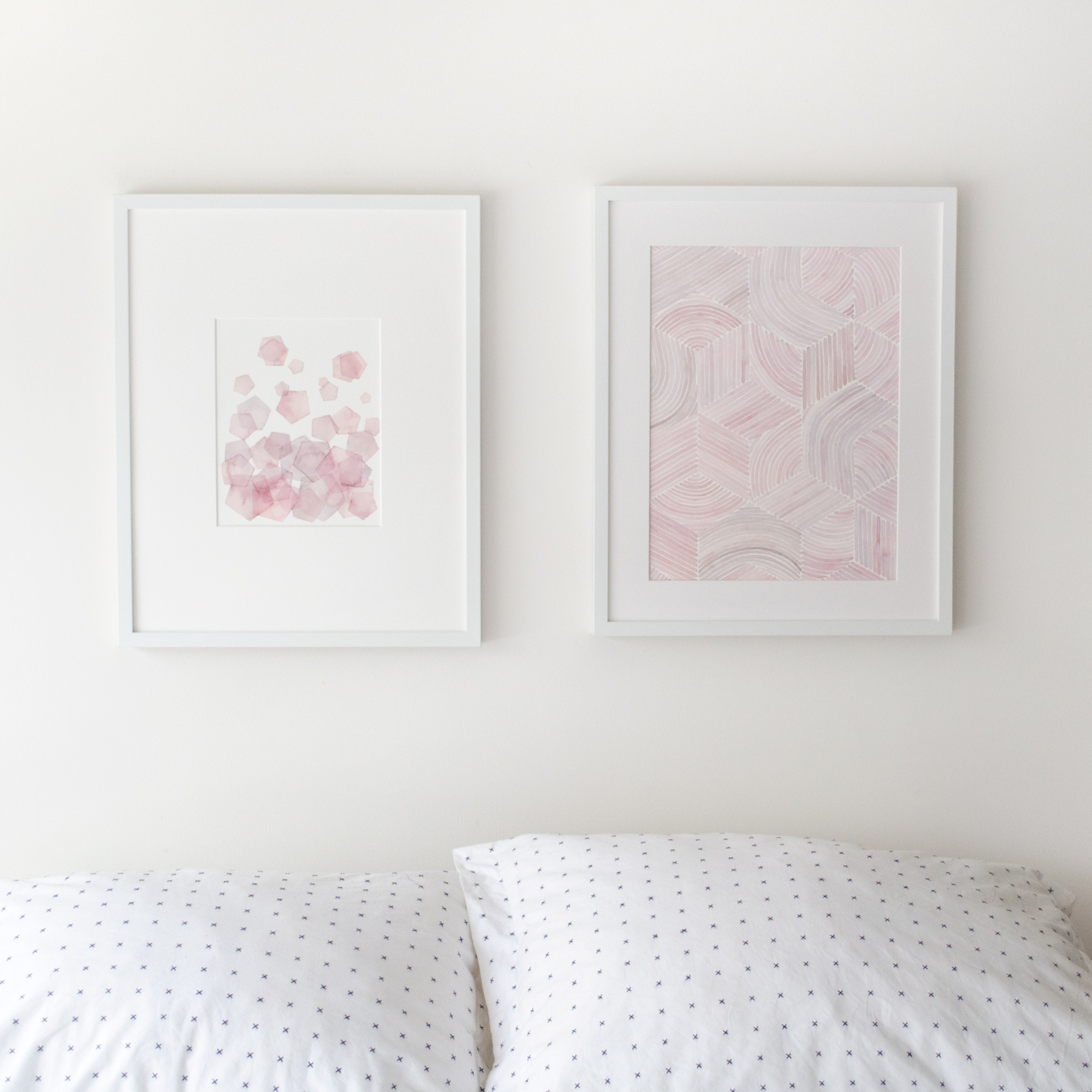 FLOAT IN PINK / GATHERED AND ARRANGED 1 - Jen Lashek - Watercolour