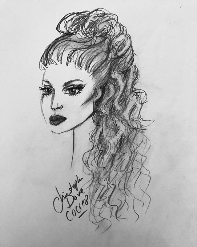 Finished style out sketch Of our one length heavy hair @cocre8  #upstyle  divide and conquer to establish redirection of weight and to create the illusion of volume Using the #cocre8heatedwandset  for more check out our Website  http://www.CoCre8.biz