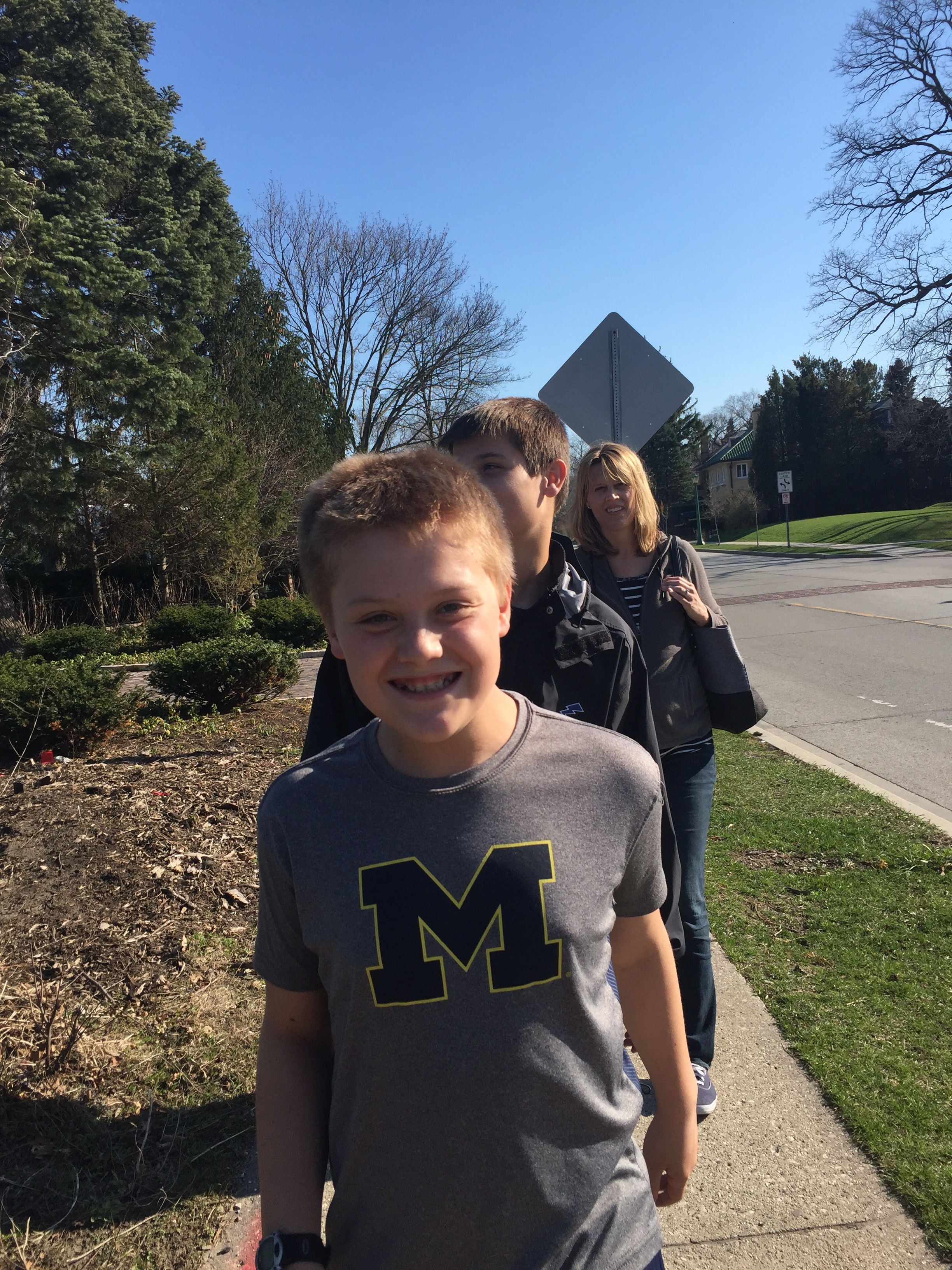 Liam proudly displays his Michigan pride. 