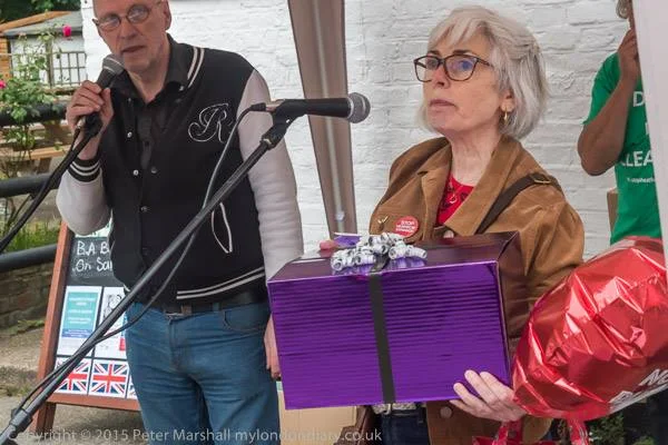 Jane Taylor, Chair of HASRA, explained that she was returning the empty promises that Heathrow had given residents.