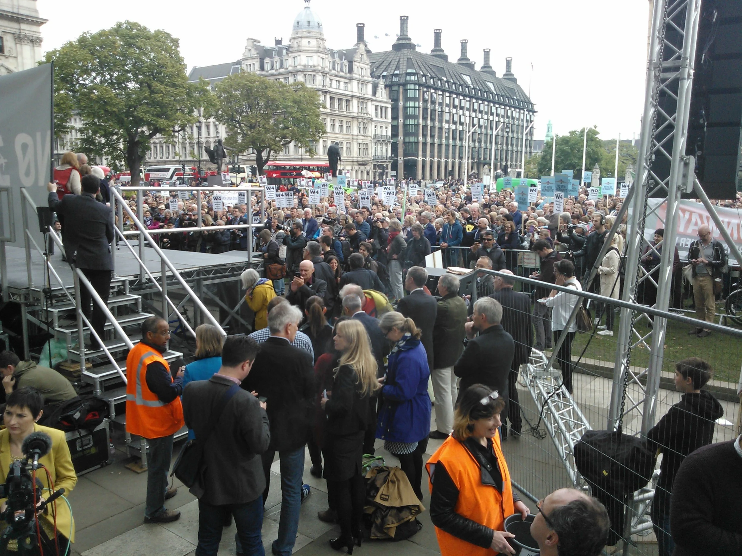 Shot from behind the speakers who watched from the wings