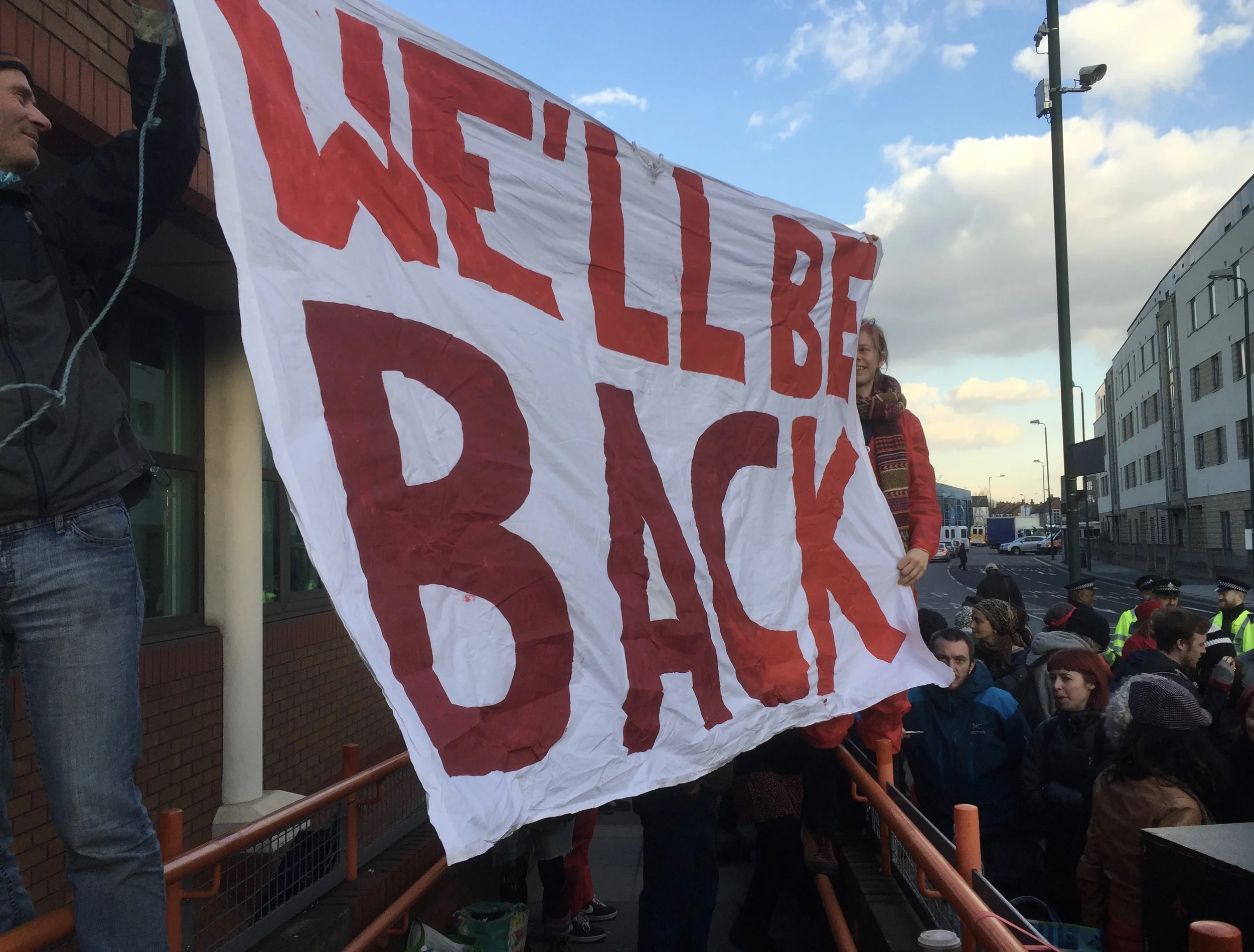 Activists make a promise.