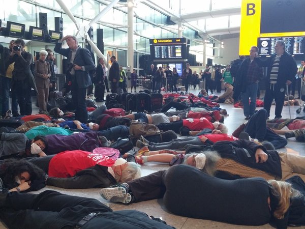 Young and old "died" so that others would think about the impact of yet another runway