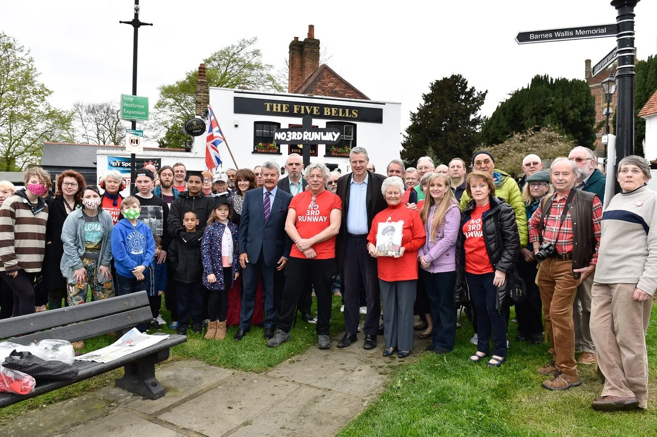 Dozens of well-wishers, including Zac Goldsmithm Hillingdon Council Leader Ray Puddifoot, local residents and campaigners joined Neil in Harmondsworth Village on Tuesday morning as he left for Scotland.