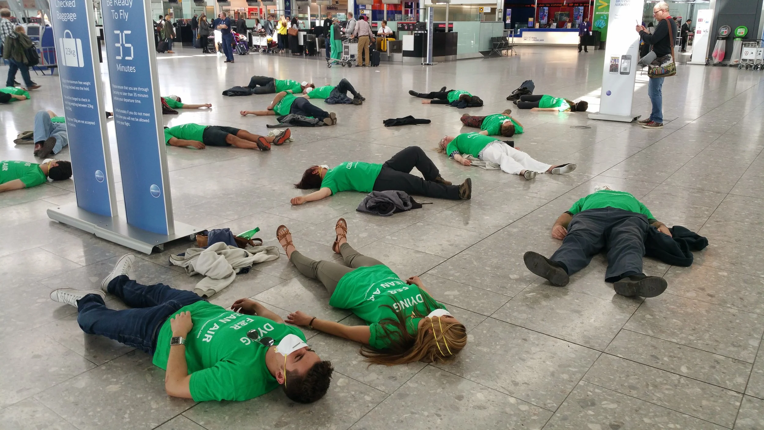 "Dying for Clean Air" protest in Terminal Five - May 2015