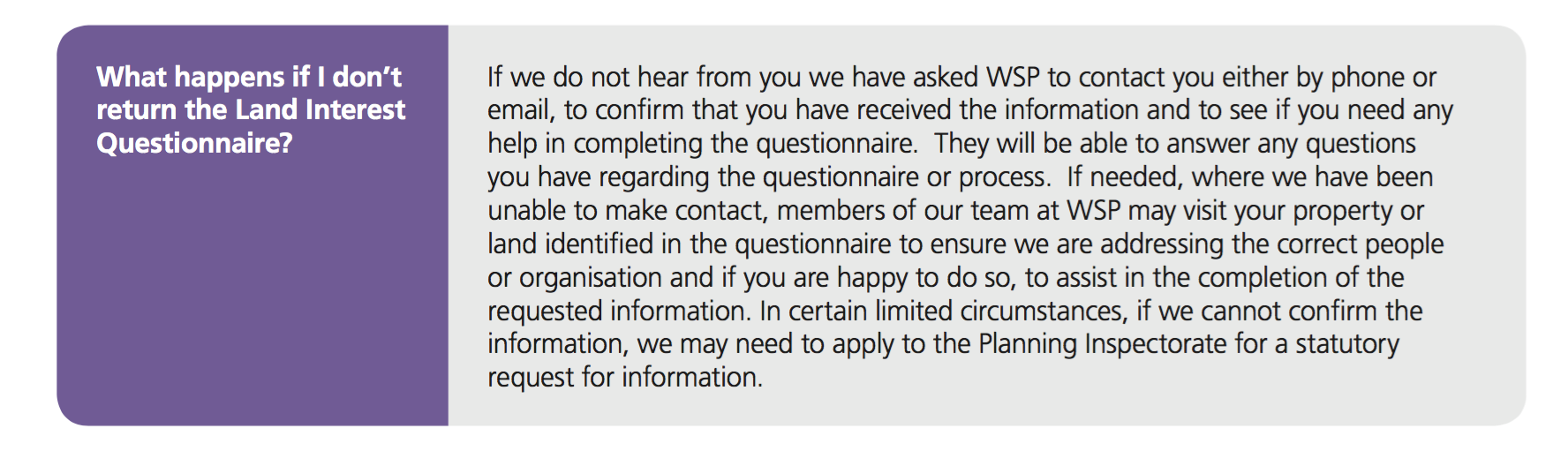 What if you don’t want to give your information? Heathrow doesn’t give that option just a gentle threat of possible action by the Planning Inspectorate.