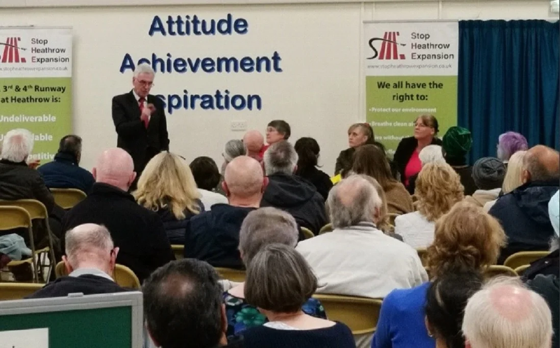 John McDonnell MP updating local residents about the Judicial Review