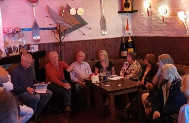 John McDonnell MP chatting with Longford Village residents