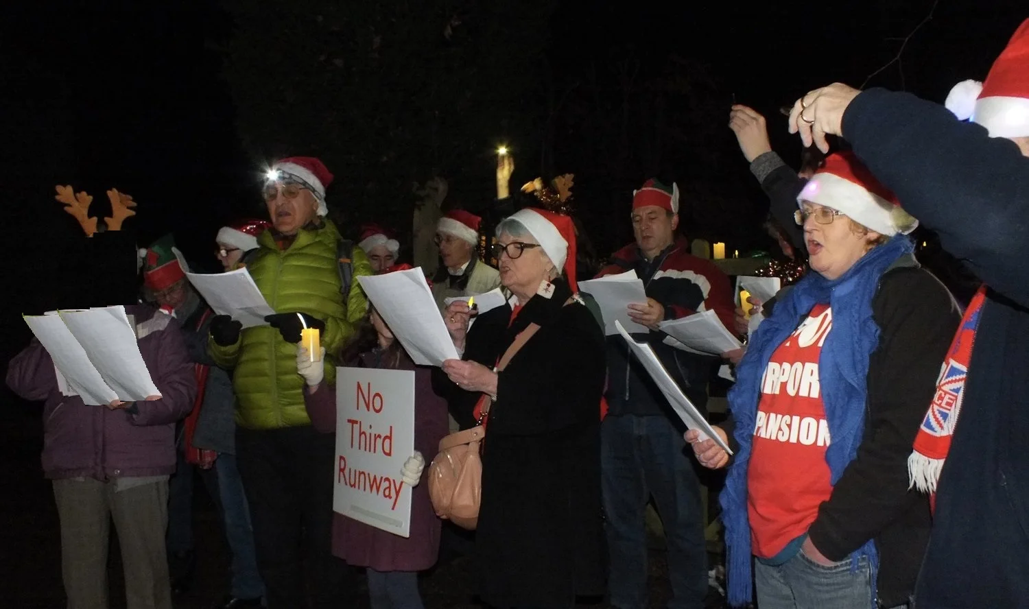Carol singers in full voice