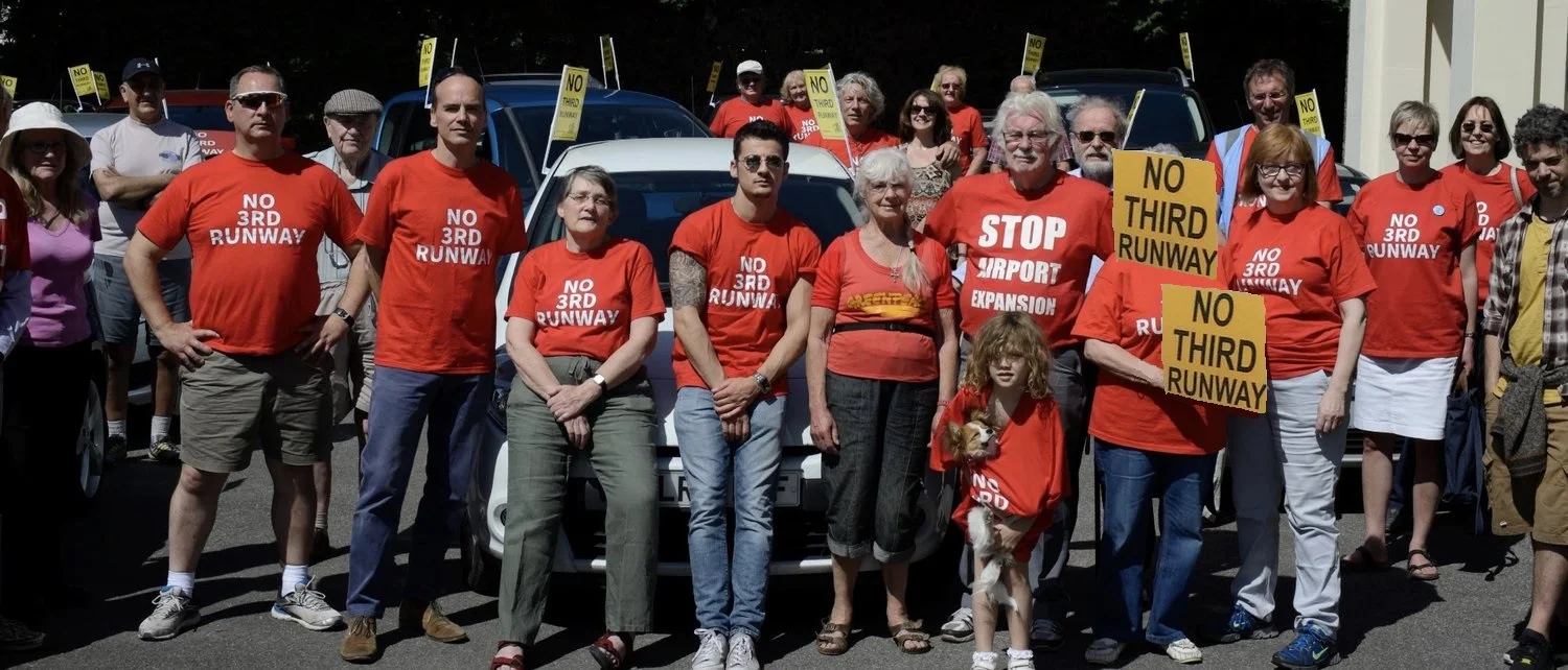 Some of the campaigners set off from Harmondsworth village, which is under threat