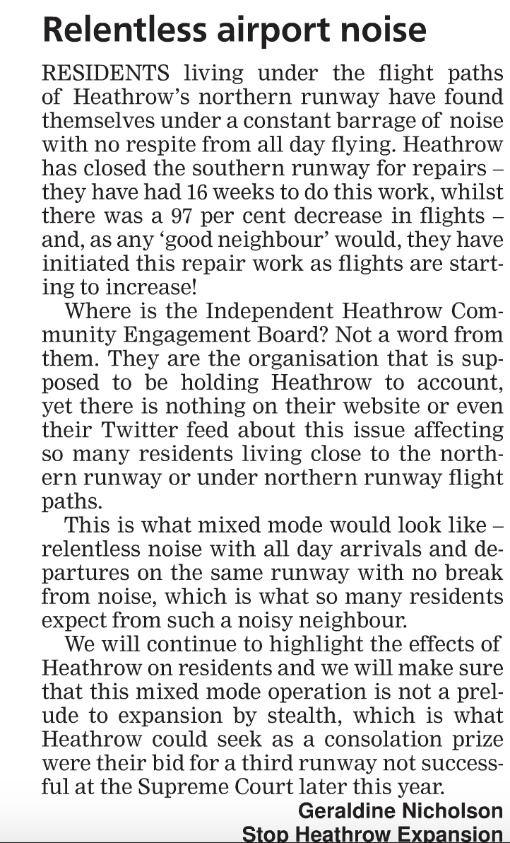 Relentless airport noise
