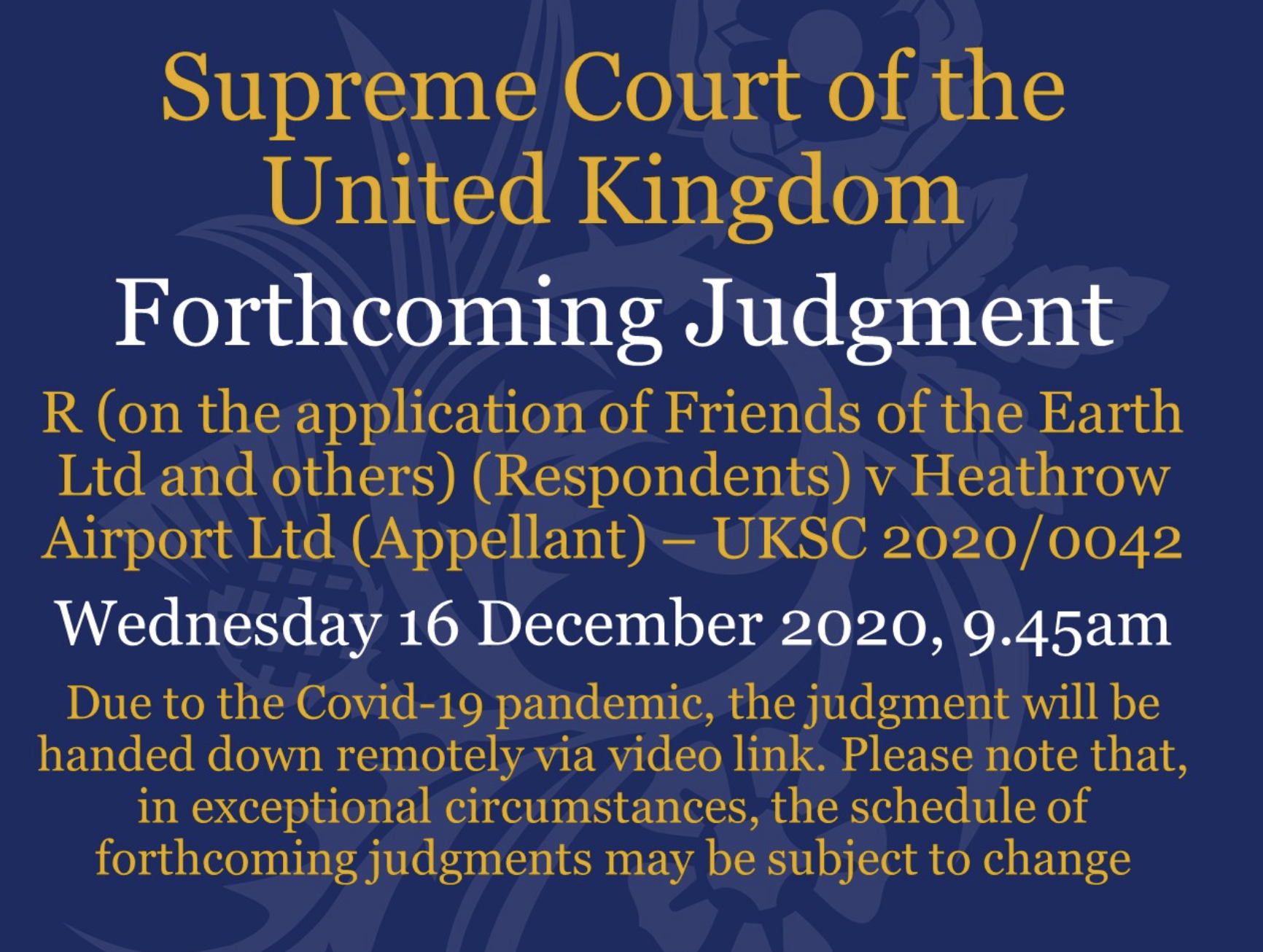 SUPREME COURT VERDICT NEXT WEEK