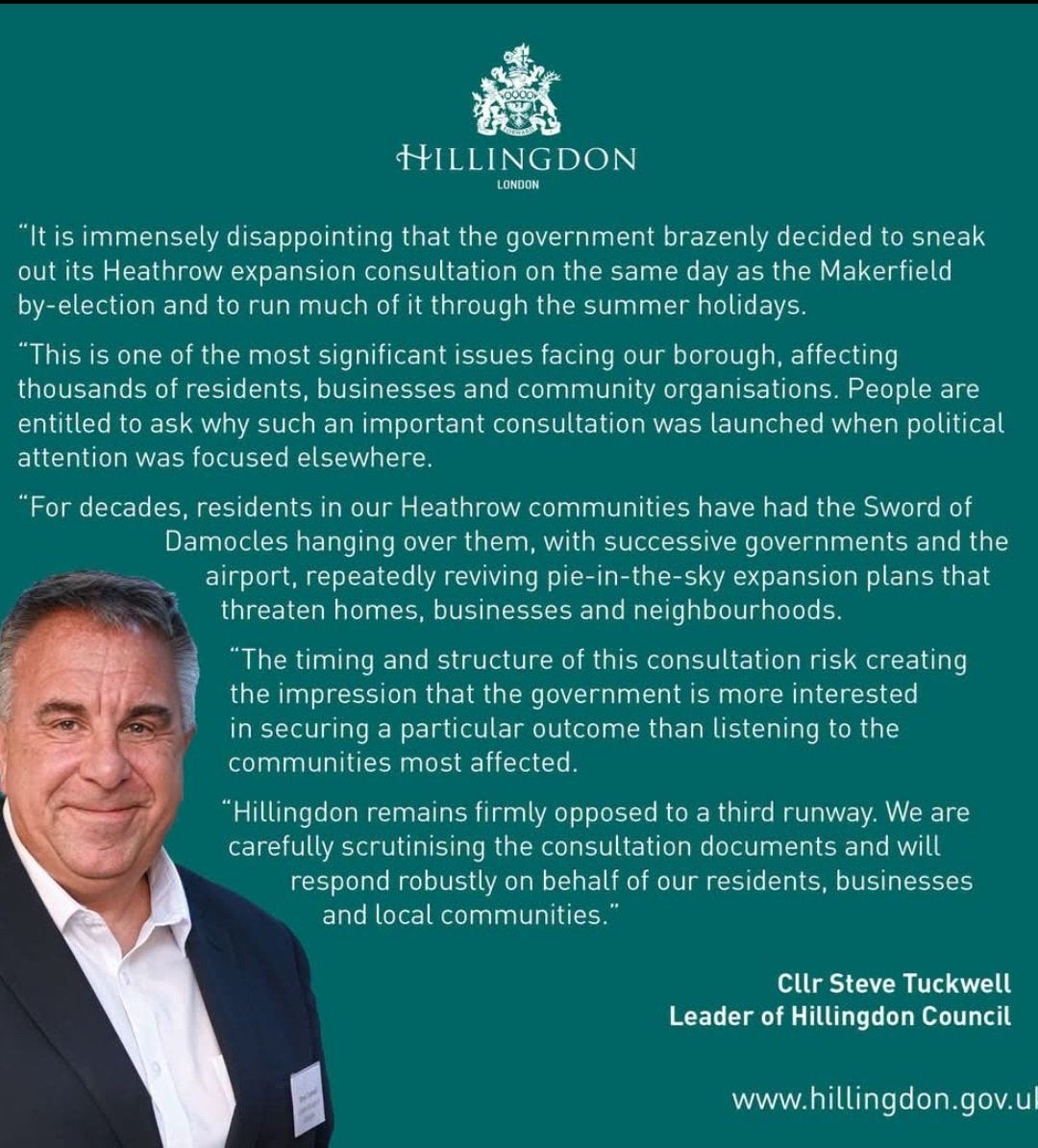 Cllr Steve Tuckwell - Leader of Hillingdon Council statement