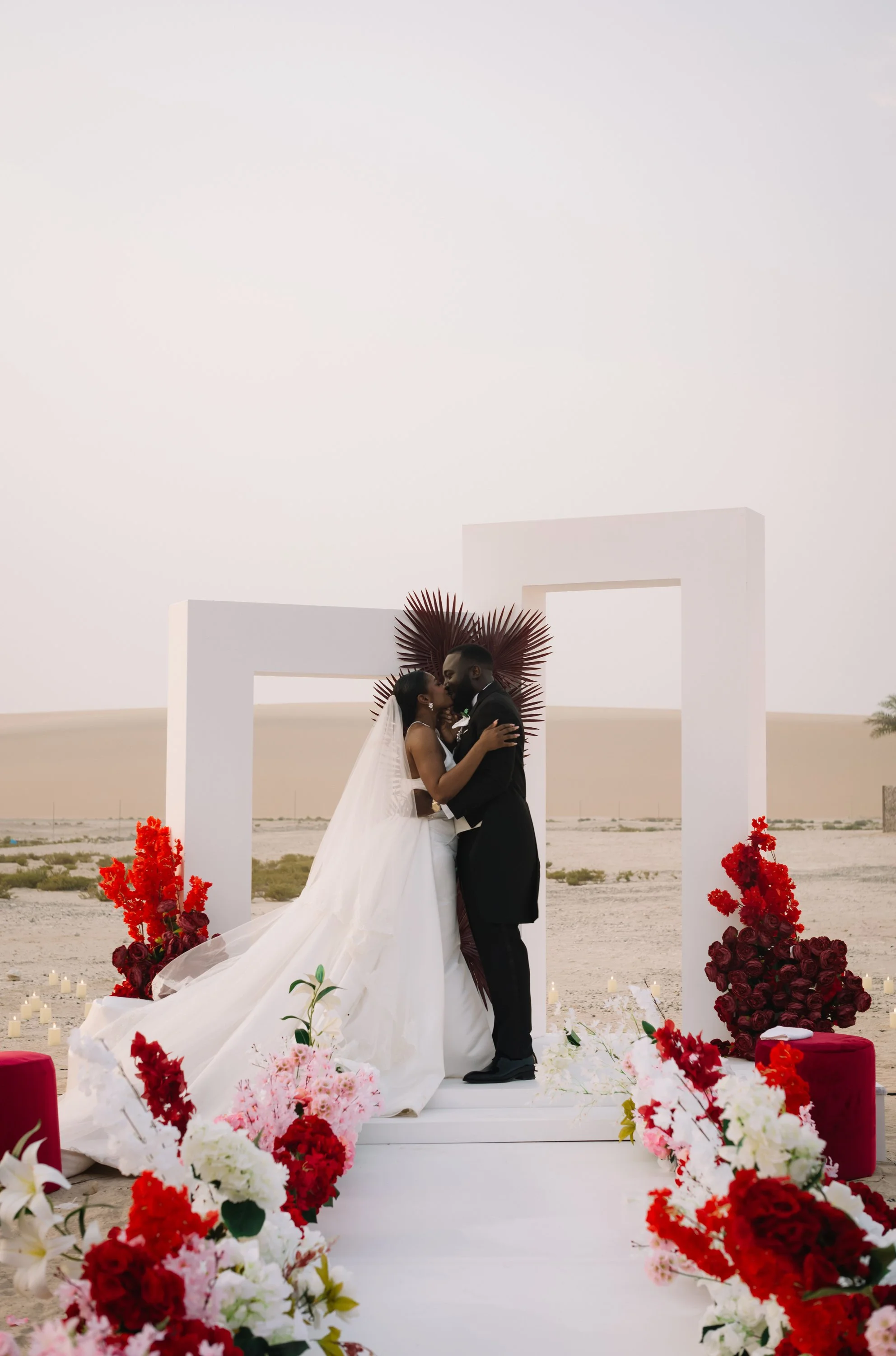 Luxury outdoor wedding ceremony at The Outpost Al Barari Qatar