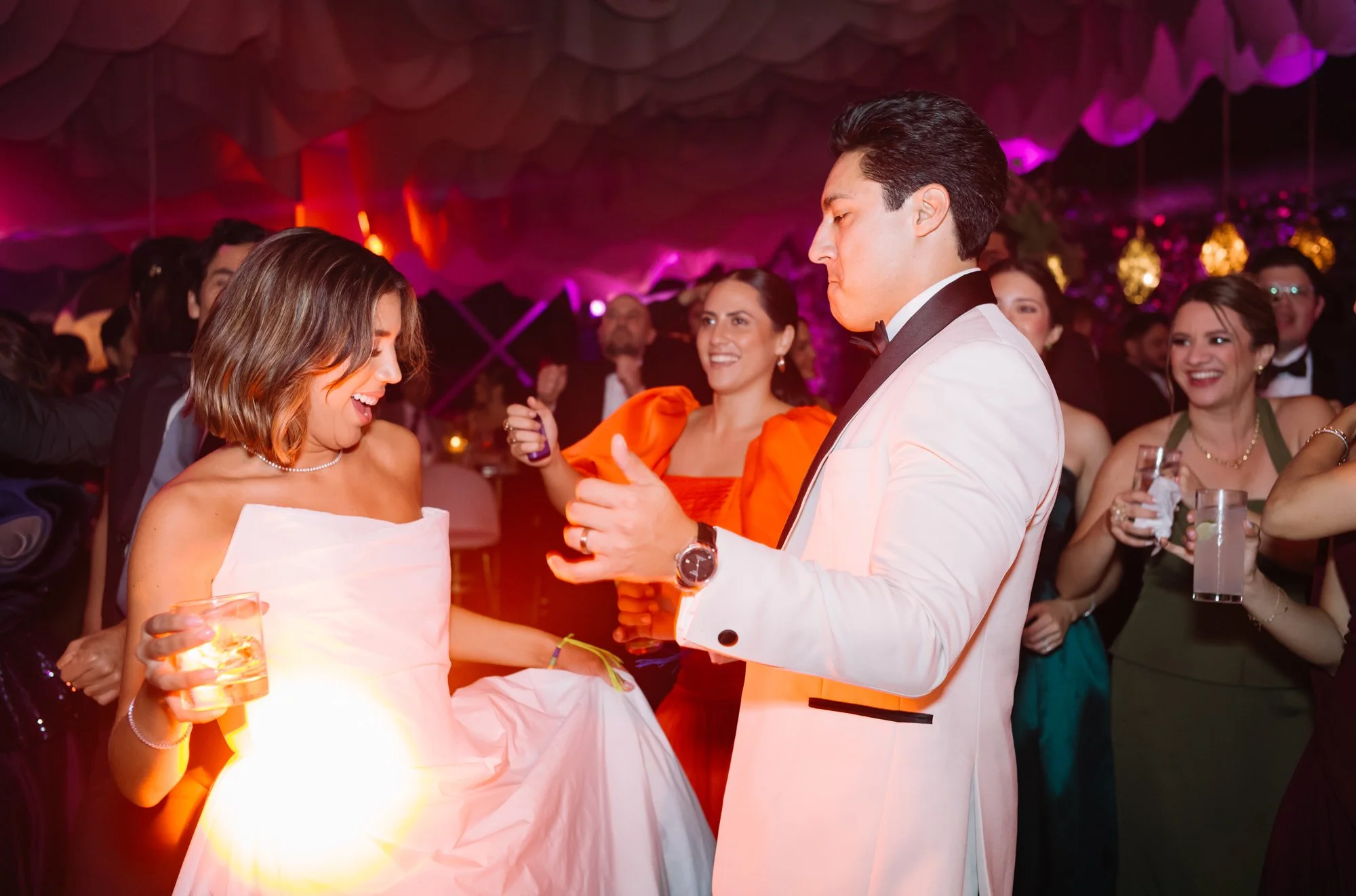 Authentic moments at luxury wedding reception at Villa Bokeh, a Relais & Châteaux wedding venue in Antigua Guatemala.