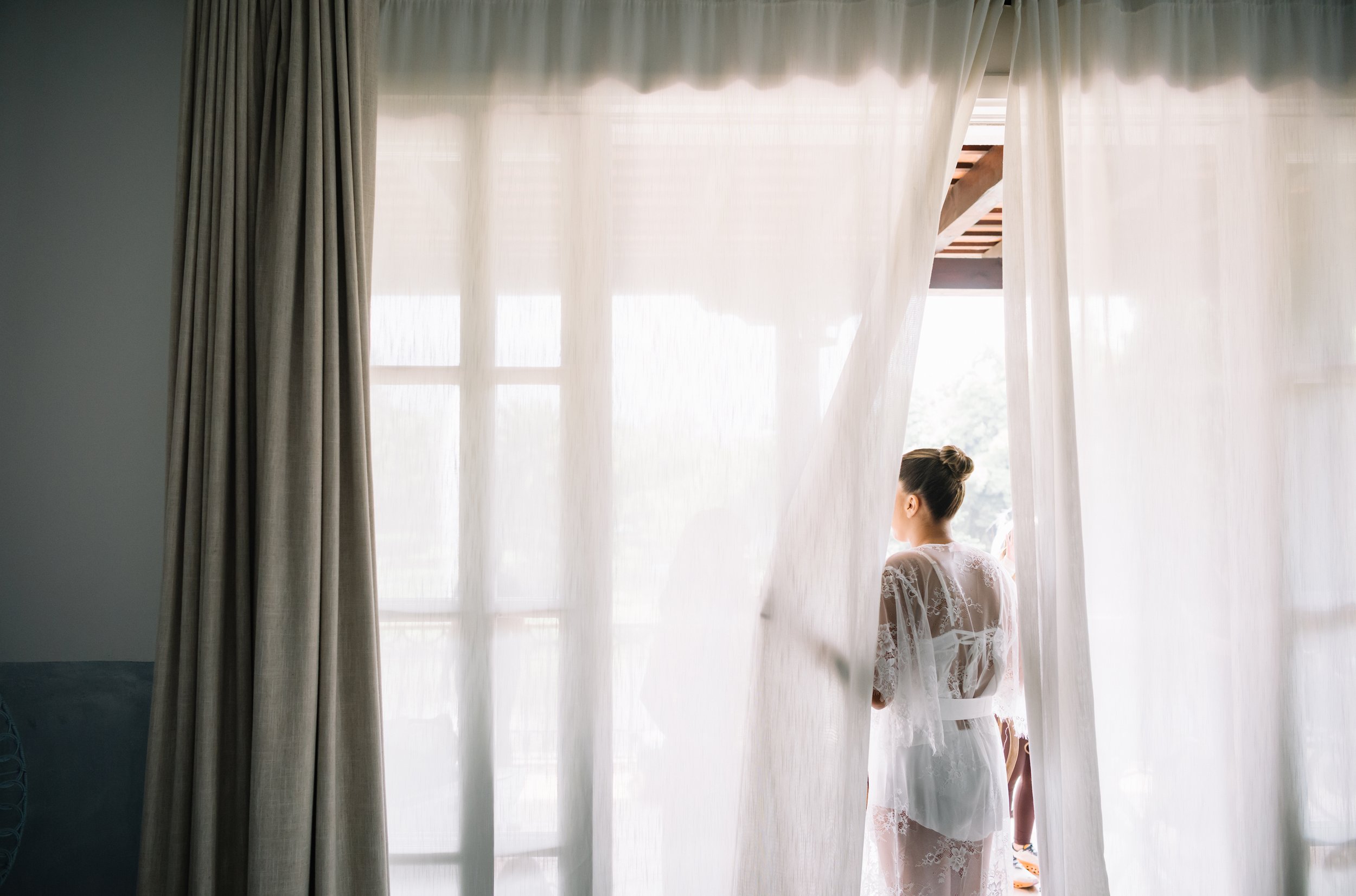Bridal portraits getting ready at Villa Bokeh, one of the premier destination wedding venues in Antigua Guatemala.