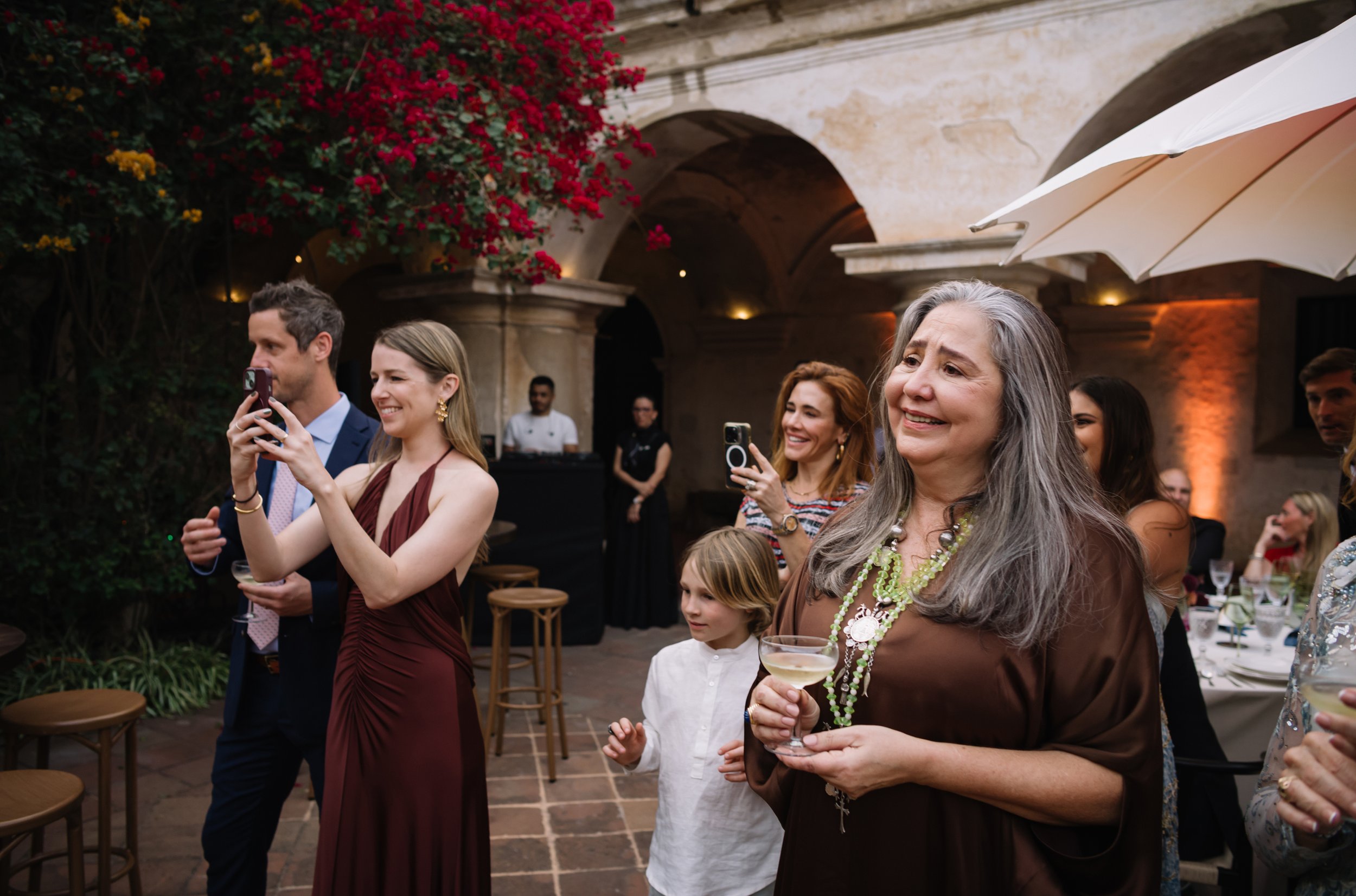 Family candid photography during the wedding reception