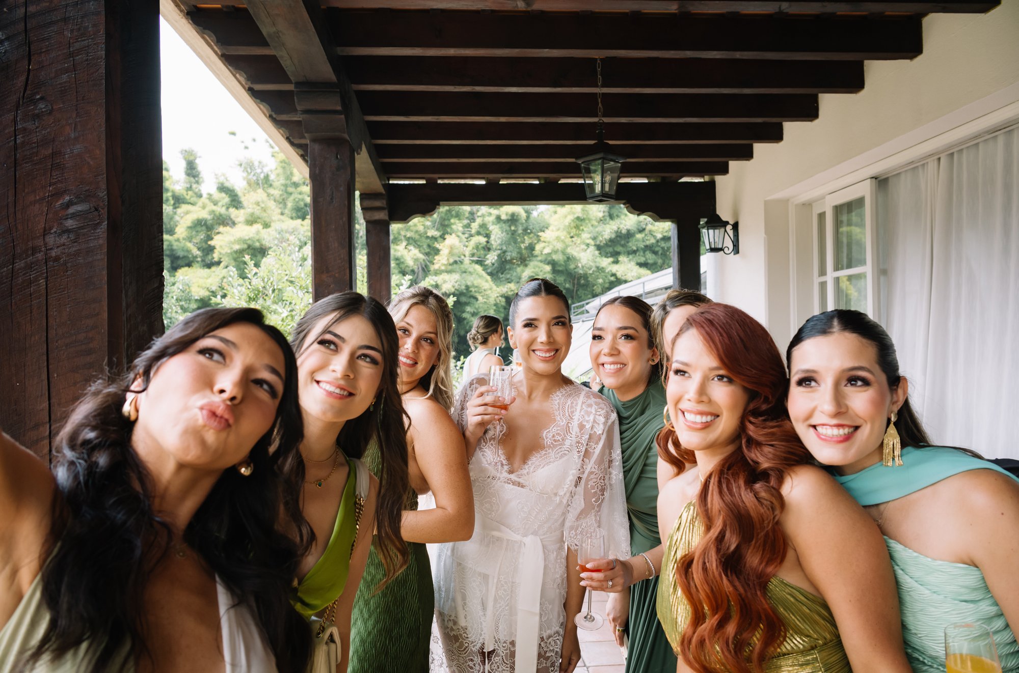 Bridal party selfie inspo at luxury destination wedding in Antigua Guatemala