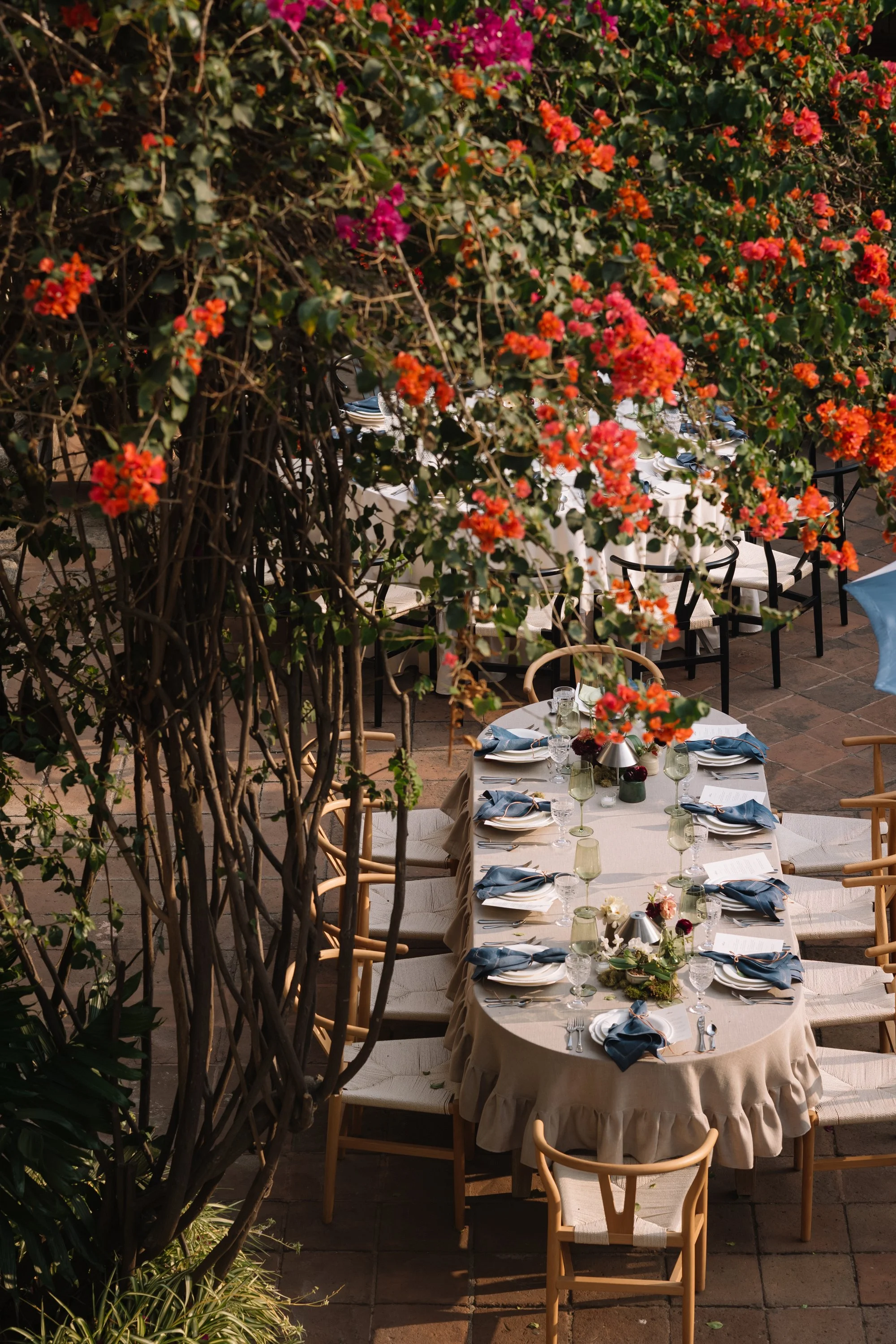 Wedding reception table styling at Casa Tridentino