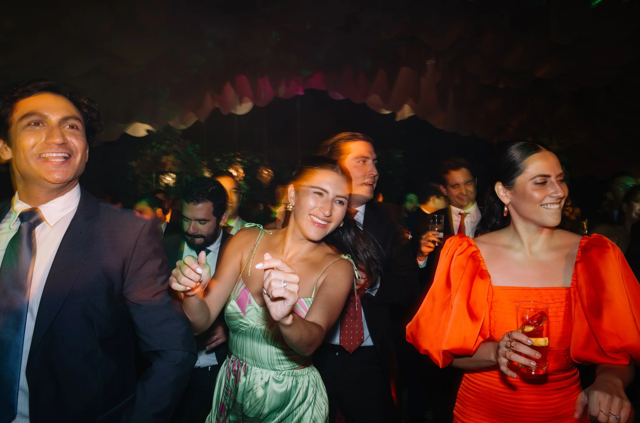 Guests enjoying an unforgettable wedding celebration at Villa Bokeh in Antigua Guatemala.