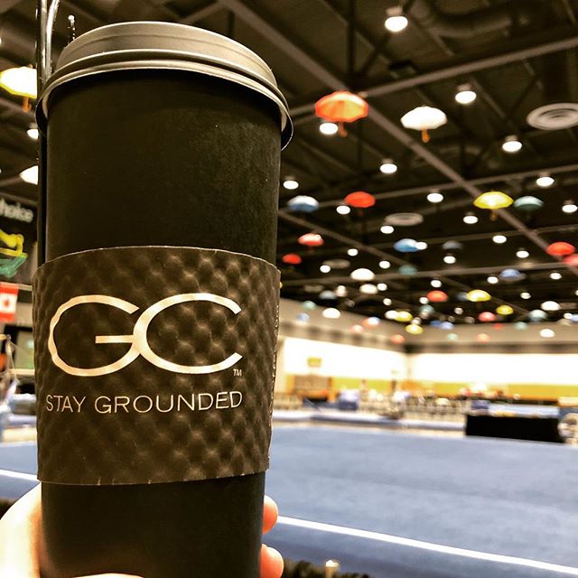 Switching to my #gymmom hat for an action packed day of #gymnastics at the @charitychoiceinvitational today.  Powered by a #gigantic cup of #coffee from Gravity Coffee