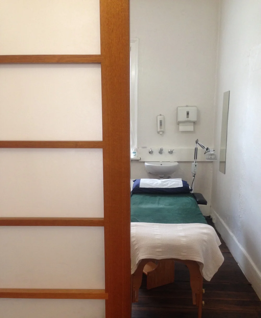 Treatment room Hobart Traditional Acupuncture Centre