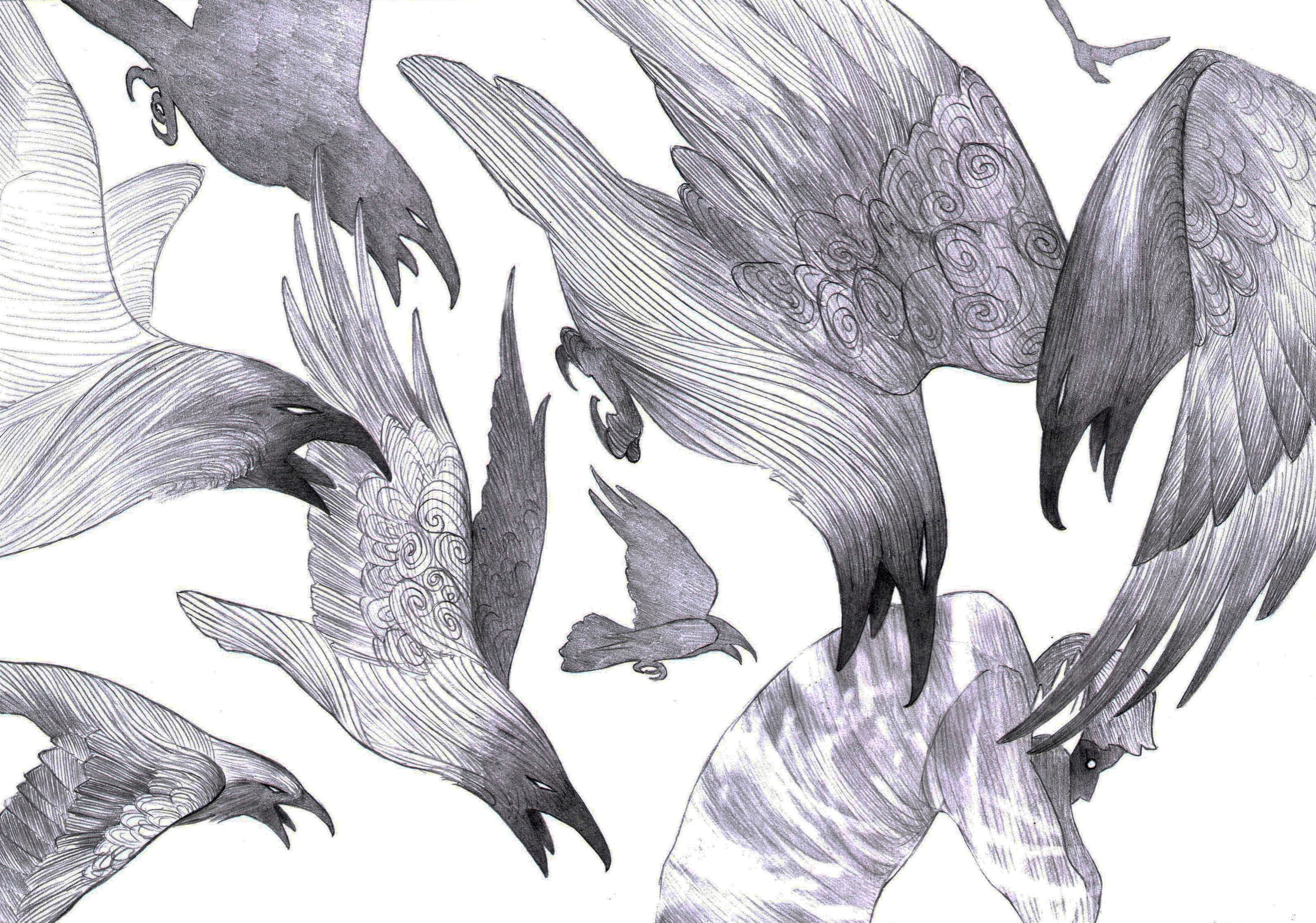 Finally, I scan the piece into Photoshop and overlay it with red. This creates a strong impression.