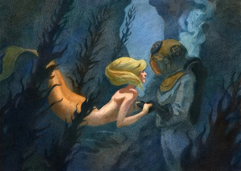 Finished graphite drawing. Colored in Photoshop.