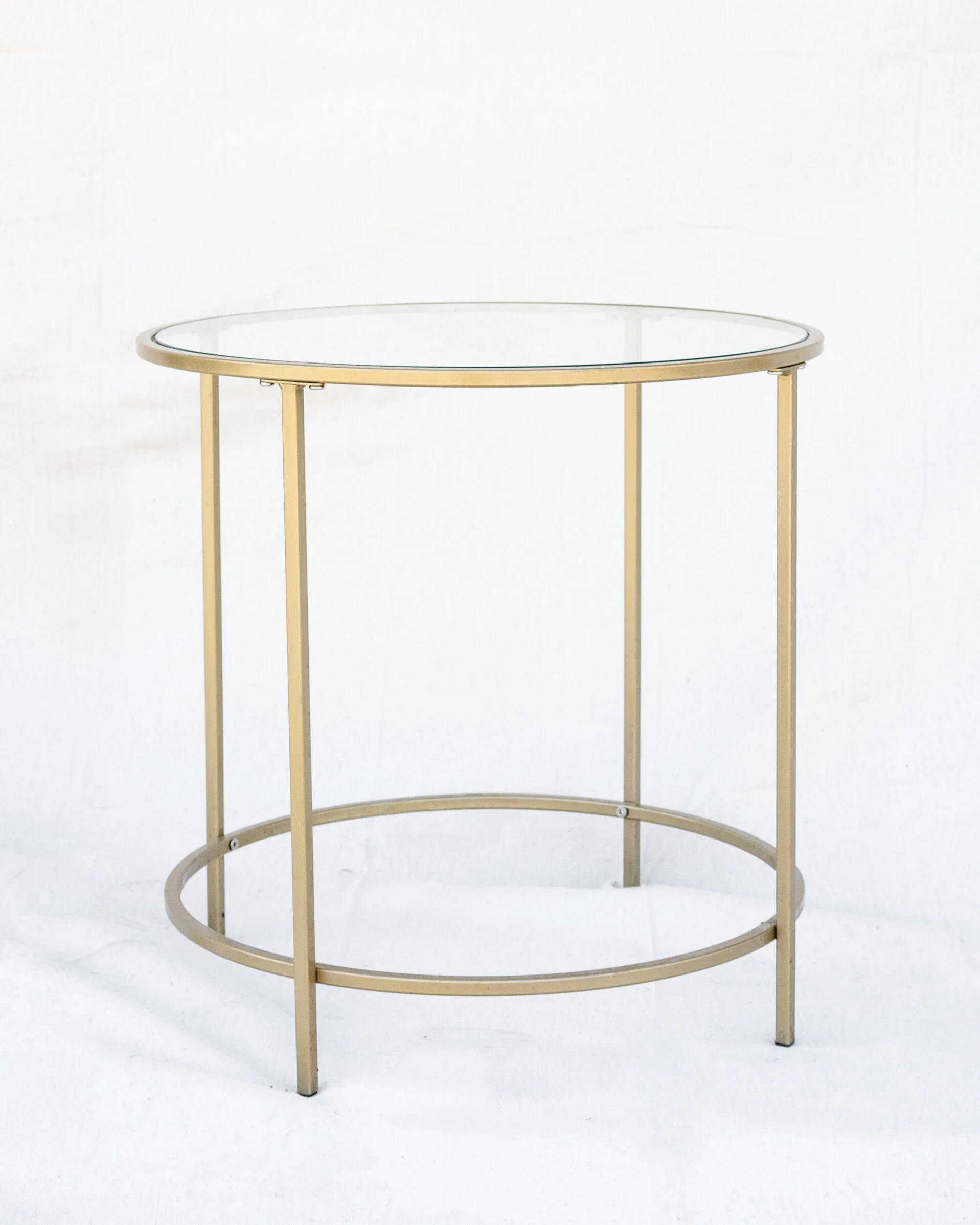 GOLD GLASS SIDE TABLE