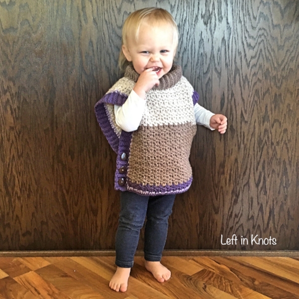 Crochet Modern Toddler Poncho Free Pattern — Left in Knots