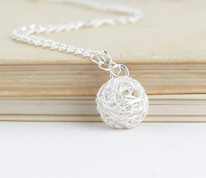 Sterling Silver Ball of Yarn Necklace by Jacaranda Designs