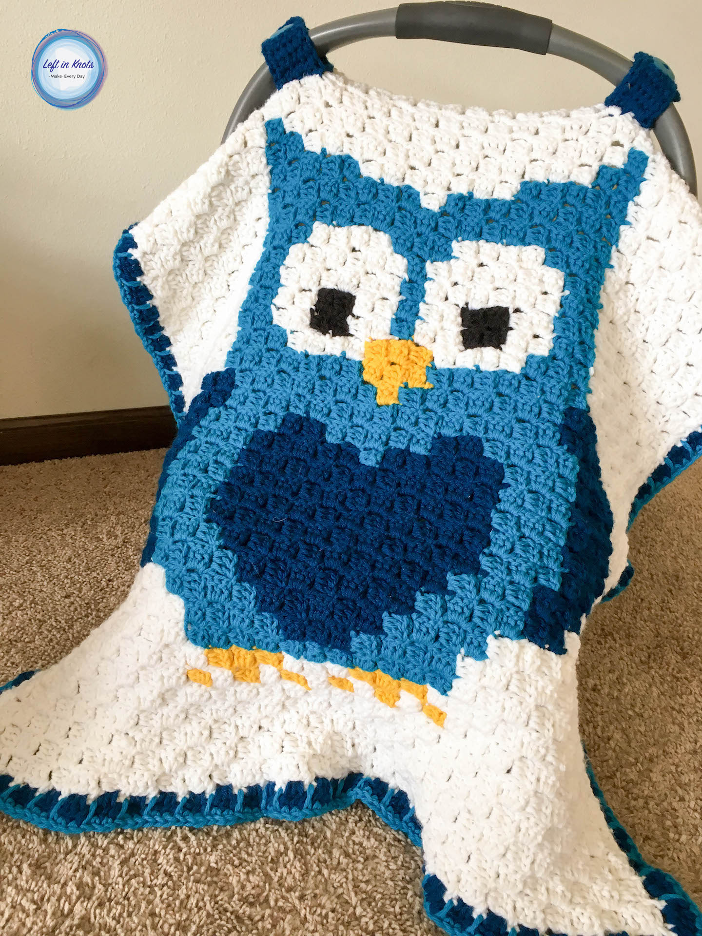 Crochet Owl Car Seat Canopy Left In Knots