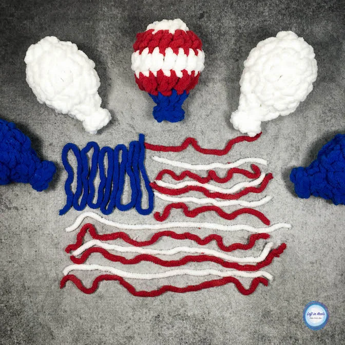 Alright folks, it is officially, 100% summer-time now! The weather is getting hot, and the 4th of July is right around the corner. The kids are out of school and you need some outside activities to burn off their energy, right? If you haven't tried making my reusable Crochet Water Balloons yet, now is the time to give them a shot! They are so fast to make, and with a little bit of red, white and blue, you can turn them into a patriotic toy for playing with pre-fireworks.