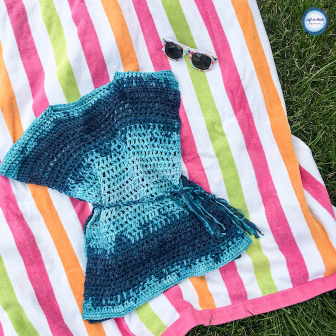The Ocean Waves Cover Up is designed to have solid stitching at the shoulders to protect that sensitive area from sun and an open-mesh throughout the rest of the piece for fast drying! It's perfect for a beach day or pool party. This free crochet pattern is extremely easy (beginner friendly!) and used just over 500 yards of yarn. I have tips for you below if you want to increase or decrease the size of the cover up!