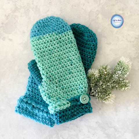 Take out one skein of yarn and make a pair of beautiful, warm mittens to add to your gifting stash! The Frozen Fingers Mittens are a free crochet pattern featuring Premier Sweet Roll yarn and are part of the 2017 Holiday Stashdown CAL. I hope you enjoy this fast and simple pattern!