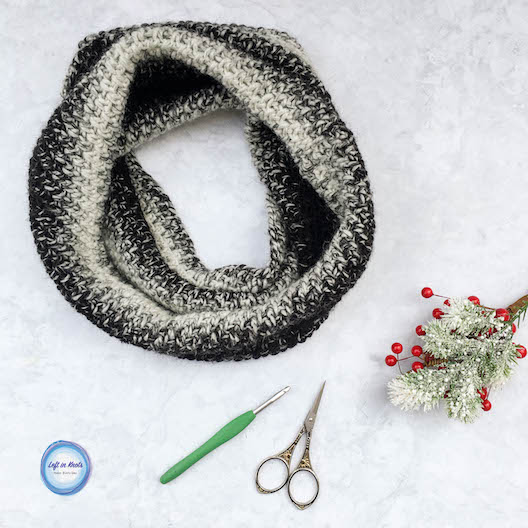 This free crochet pattern shows off the stunning color gradient of Lion Brand Scarfie yarn by using the moss stitch. The Cookies and Cream Cowl takes just one skein of Lion Brand Scarfie yarn and will be a perfect addition to your last-minute gift list this holiday season! This is the fifth free crochet pattern of my Seven Days of Scarfie pattern collection.