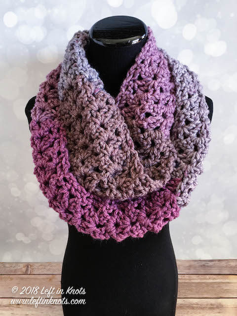 Crochet Frosted Berry Infinity Scarf A Free One Skein