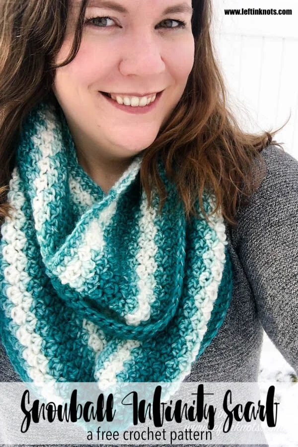 Crochet Snowball Infinity Scarf Free One Skein Scarfie