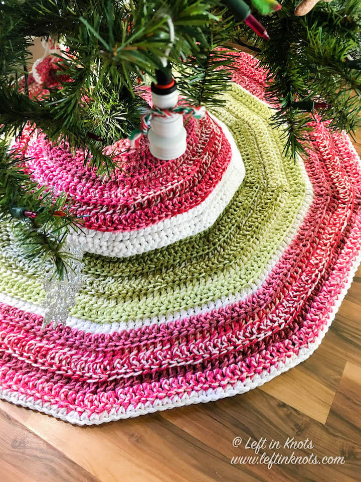 Crochet Holly Jolly Christmas Tree Skirt A Free Pattern