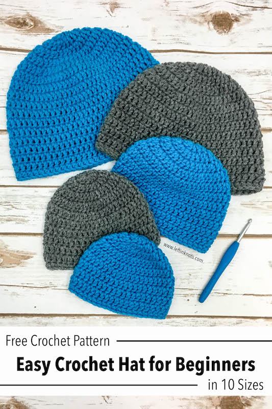 Double Crochet Hat In 10 Sizes Free Pattern For Beginners