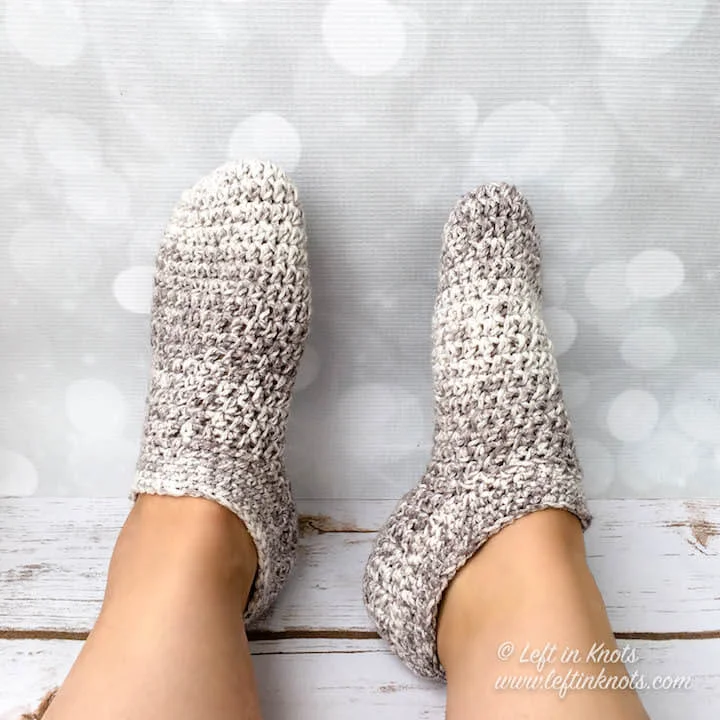 Crochet Cotton Candy Slipper Socks Free Pattern — Left in Knots