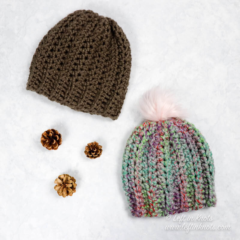 Tan and White Chunky Winter Hat Crochet Women/'s Grey
