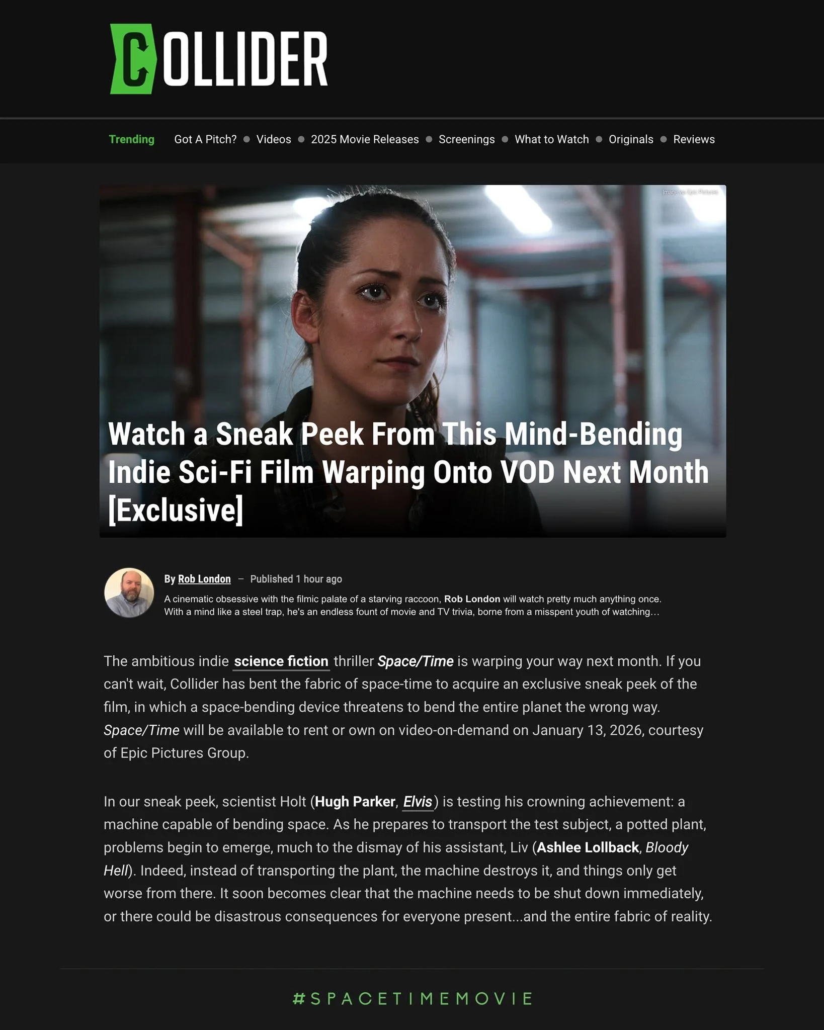 Thanks to @collider for debuting our first exclusive clip from @spacetimemovie! ✨
Check it out ahead of our USA release on January 13.

Read the full article at the link in bio.

#spacetimemovie #scifi #comingsoon