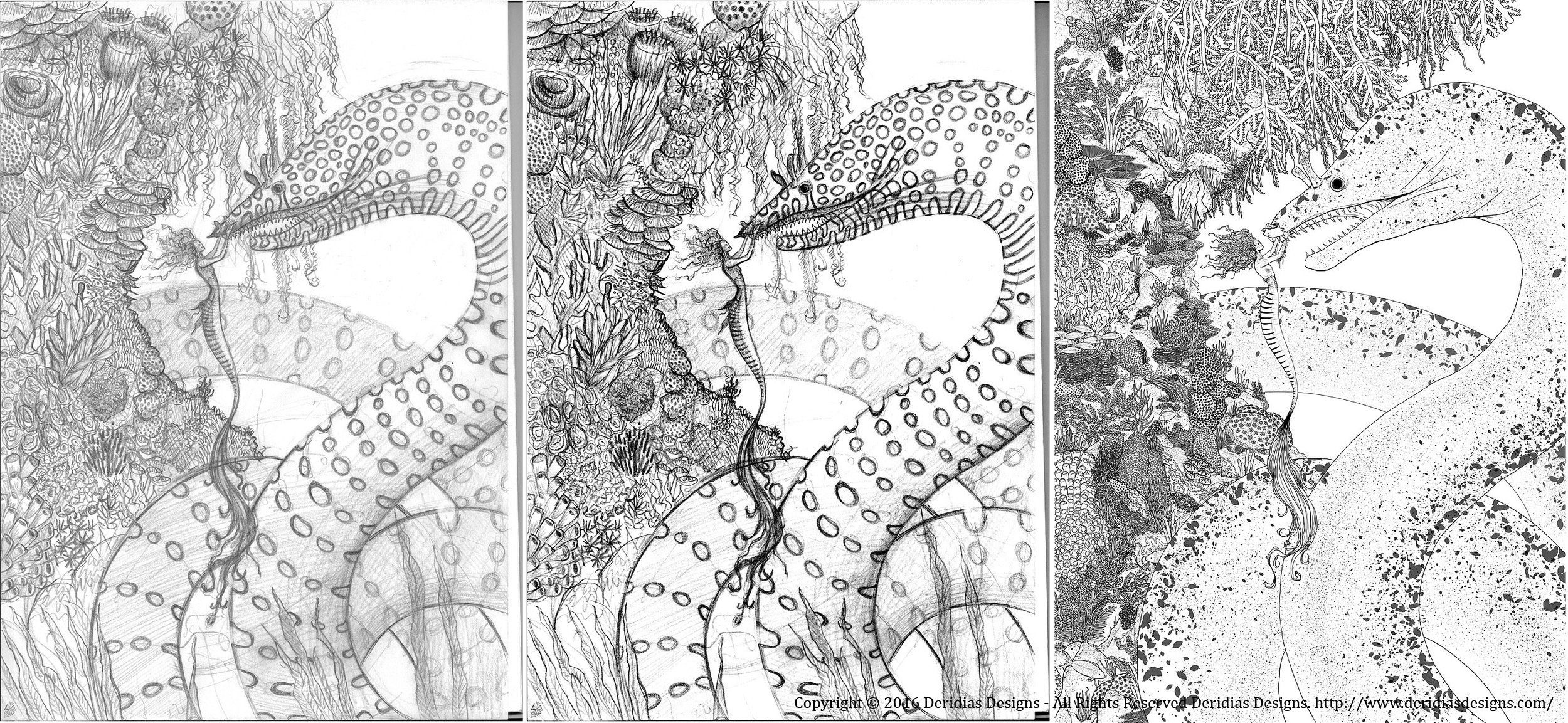 From a rough pencil sketch to clean lines!