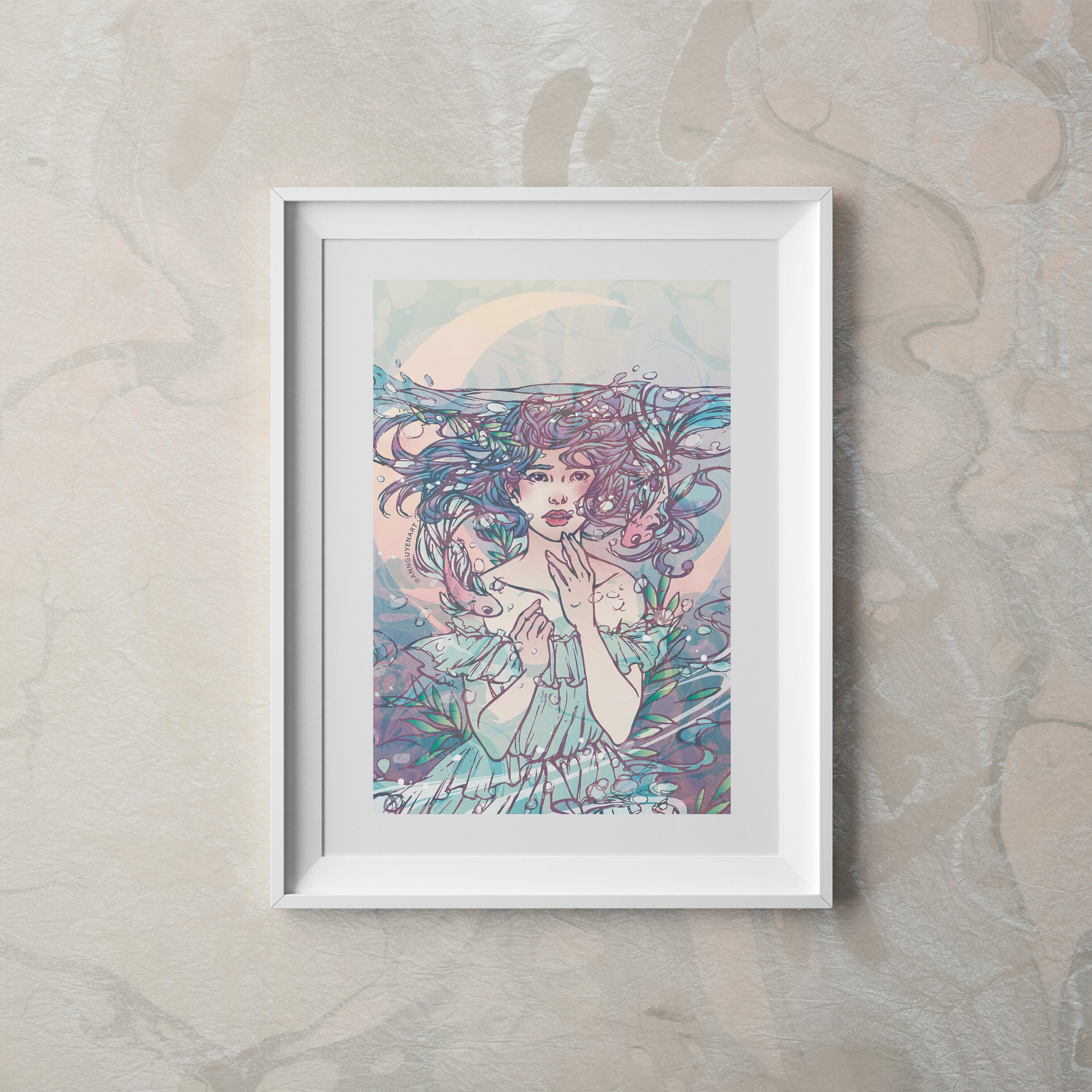Sea_Foam_Mermaid_Postcard_Framed_White.jpg