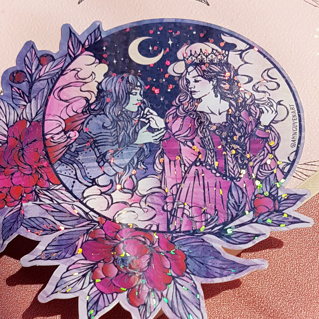 Bubbleline-Bubblegum-Marceline-Glitter-Holographic-Sticker-closeup.jpg