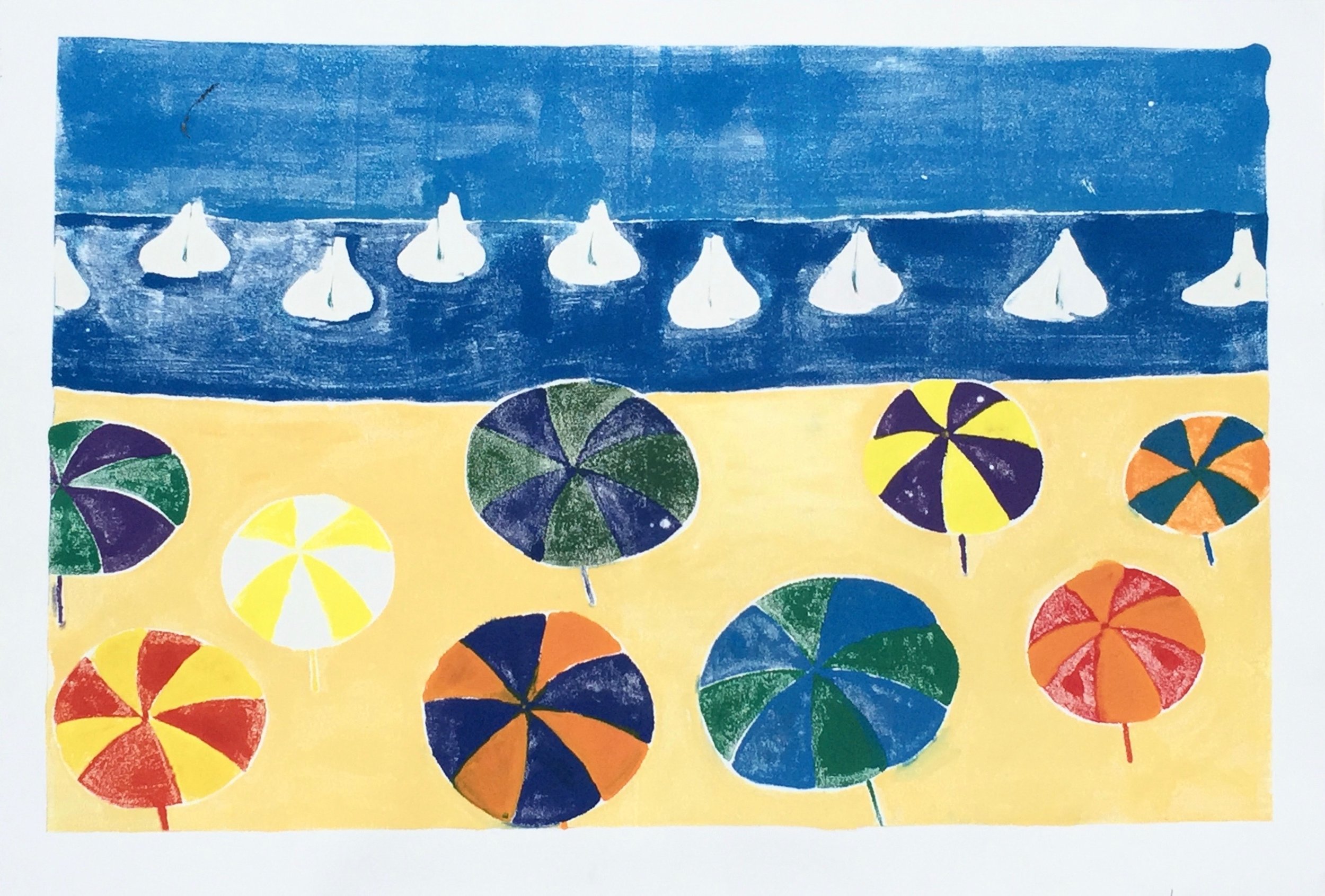  30" x 44" Monoprint. 2016.&nbsp; 