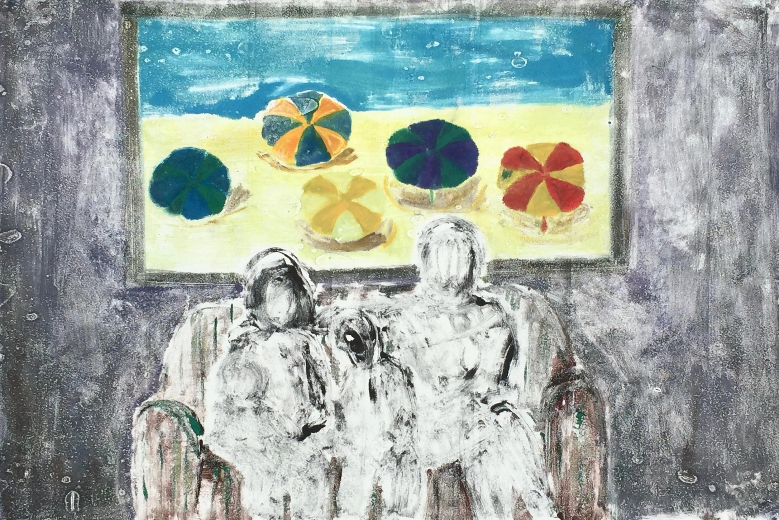  30" x 44" Monoprint. 2016.&nbsp; 